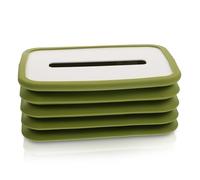 Soporte para caja de pañuelos Caja de pañuelos silicona, cubierta, servilleta, dispensador toallas plegable, estuche almacenamiento for el hogar Decoración de habitaciones(Green)