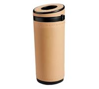 Soporte para caja de pañuelos Cajas redondas de cuero for pañuelos coche, porta cilíndricos, con taza for romper ventanas Decoración del hogar