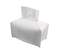 Soporte para caja de pañuelos con construcción de piel sintética y ajuste optimizado para pañuelos cuadrados con atención a la armonía espacial (blanco)