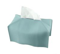 Soporte para caja de pañuelos con construcción de piel sintética y ajuste optimizado para pañuelos cuadrados con atención a la armonía espacial (verde lago)