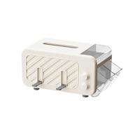 Soporte para caja de pañuelos Cubierta de caja pañuelos con compartimento, tela PS moderna refinada soporte for teléfono, for almacenamiento toallitas Decoración de habitaciones(Beige)