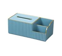 Soporte para caja de pañuelos Cubierta de caja pañuelos, dispensador multifunción, soporte escritorio chino Rectangular Decoración de habitaciones(Blue)