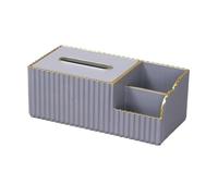 Soporte para caja de pañuelos Cubierta de caja pañuelos, dispensador multifunción, soporte escritorio chino Rectangular Decoración de habitaciones(Gray)