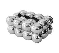 Soporte Para Caja De Pañuelos De Burbujas, Caja De Pañuelos De Cerámica Chapada En Plata Creativa, Soporte Para Pañuelos De Escritorio De 9,06 X 6,50 X 4,13 Pulgadas, Caja De Adorno Para Mesa De Té, D