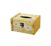 Soporte para caja de pañuelos Dispensador de papel for secador cuero, pintura al óleo clásica cuadrada, cubierta for caja pañuelos Decoración del hogar(Yellow)