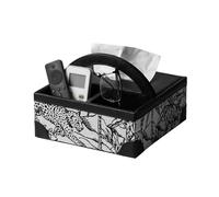 Soporte para caja de pañuelos Funda for caja de pañuelos, estuche almacenamiento Retro, organizador multifuncional for el hogar Decoración del hogar(Black)