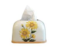 Soporte para caja de pañuelos Soporte de cubierta caja pañuelos con Base madera, servilletas, faciales, decoración Floral for el hogar Decoración del hogar(A)