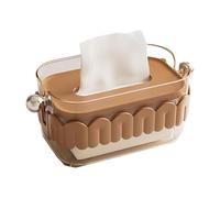 Soporte para caja de pañuelos Soporte multiusos for caja de almacenamiento pañuelos con diseños fácil acceso Decoración de habitaciones(Brown)