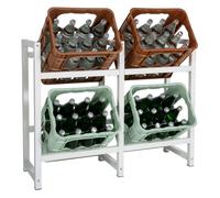 Soporte para cajas de bebidas apilables metal blanco 31x91x75 cm
