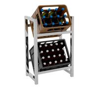 Soporte para cajas de bebidas apilables metal cromado 31x47x75 cm