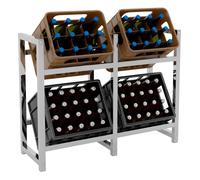 Soporte para cajas de bebidas apilables metal cromado 31x91x76 cm