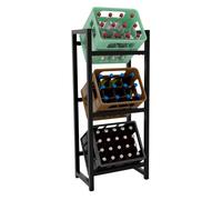Soporte para cajas de bebidas apilables metal negro 31x47x116 cm