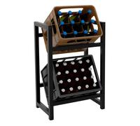 Soporte para cajas de bebidas apilables metal negro 31x47x75 cm