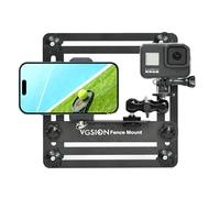 Soporte para cámara de acción/teléfono para juegos de béisbol/tenis, ángulo ajustable, clips duales, soporte de banco de energía, compatible con iPhone 15, 14, 13 y Go Pro Hero 13/12/11, fácil montaje