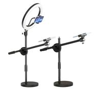 Soporte para cámara general: brazo ligero, base de trípode | Accesorio LED portátil, soporte de teléfono estable y de luz articulada para crear contenido Maquillaje Streaming