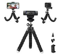 Soporte para cámara web con trípode de esponja Mini para mesa de esponja - Multifuncional Flexible Webcam Soporte para Logitech Webcam, teléfono ligero y cámara deportiva