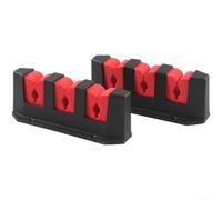 Soporte para caña de pescar de 3 posiciones, soporte de pared ABS con acolchado de EVA, para almacenamiento vertical u horizontal seguro de hasta 3 cañas para garaje de cabina de barco (rojo)