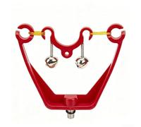 Soporte para caña de pescar de carpa, soporte de notificación de doble mordida, soporte de poste resistente para río, lago, plástico ABS de nailon, 12,5 x 11 cm (rojo)