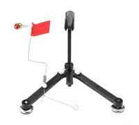 Soporte para caña de pescar en hielo con sistema de alarma de bandera automático, soporte de trípode plegable, rotación de 360 grados para pesca de invierno, pies antideslizantes seguros, color negro