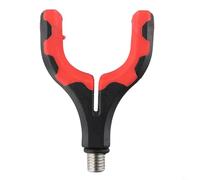 Soporte para caña de pescar fácil de usar con base de rosca de 3/8 y agarre TPR, adecuado para cañas de pescar de hasta 3 cm de diámetro con sujeción firme (rojo)