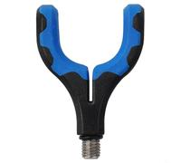Soporte para caña de pescar fácil de usar con base de rosca de 3/8 y agarre TPR, adecuado para cañas de pescar de hasta 3 cm de diámetro con sujeción firme (azul)