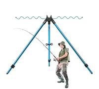Soporte para caña de pescar, soporte de tierra de aleación de aluminio | Soporte para cañas de pescar ligero,Trípode telescópico flexible para cañas de pescar con estructura triangular estable para