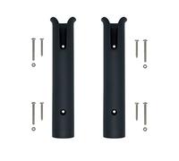 Soporte para caña de pescar Soporte para barras de pescar Montado en la pared Soporte para herramientas de montaje lateral del barco Enlaces de tubo con tornillos Tubo de 2/4/6 polos (2 tubos negro)