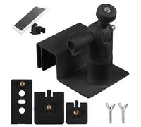 Soporte para canalones, soporte para canalón para Arlo/EufyCame/anillo, cámaras 360 grados, soporte de anillo ajustable, soporte para mástil para anillo de panel solar, color negro