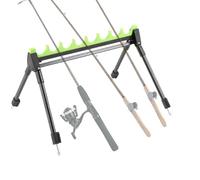 Soporte para Cañas de Pescar de Suelo, Organizador de Cañas Telescópico con Estaca para Clavar de 12 Ranuras, Soporte Ajustable para Cañas de Agua Salada Mar Río