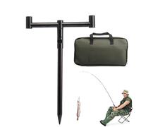 Soporte para cañas de pescar para suelo, estante de almacenamiento ajustable, para uso al aire libre en el río, estanque, orilla, así como por la mañana y por la noche en vacaciones