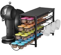Soporte para cápsulas Dolce Gusto 56, 4 cajones silenciosos de metal con patas antideslizantes, adecuado para calabazas y oficinas