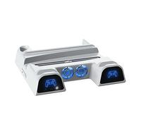 Soporte para cargador de controlador, base de base de ventilador de refrigeración con ranura de almacenamiento de disco de juego de 11 bits para base de carga de consola de juegos P5