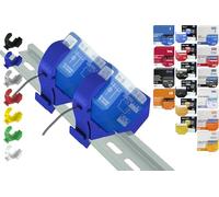 Soporte para carril "Mini" para 18 shellys: 1 Gen3,1PM Gen3,2PM Gen3,i4 Gen3,Plus 1,Plus 1PM,Plus 2PM,Plus i4,Plus 0-10V Dimmer,Wave 1,Wave 1PM,Wave 2PM,Wave Shutter,Wave i4 (2 x azules)