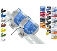 Soporte para carril "Mini" para 18 shellys: 1 Gen3,1PM Gen3,2PM Gen3,i4 Gen3,Plus 1,Plus 1PM,Plus 2PM,Plus i4,Plus 0-10V Dimmer,Wave 1,Wave 1PM,Wave 2PM,Wave Shutter,Wave i4 (2 x Gris)