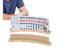 Soporte para cartas de juego de madera, 2 unidades, ergonómico, curvado, ideal para personas mayores, niños y adultos | Soporte para cartas manos libres para , canasta, binóculo y juegos de mesa