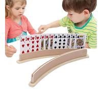 Soporte para cartas de juego | Soporte de madera para cartas | 2 soportes de madera para cartas | Soporte curvado manos libres, perfecto para , canasta y pinochle, niños y adultos