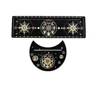 Soporte para cartas de tarot, base de fases lunares de madera, forma de luna y tarjetas rectangulares para adivinaciones de brujas, soporte de exhibición de tarjetas, base de madera