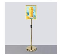 Soporte para carteles A2, A3 y A4, con base resistente, soporte de pie para letreros al aire libre, soporte de menú, soporte de exhibición de letreros (dorado, A2)