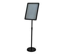 Soporte para carteles exhibición A4, soporte ajustable mesa y piso, de pie, soportes señalización metal negocios, ferias, tiendas, expositores granja A3 Black Rounded-corner style
