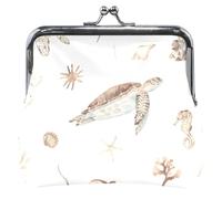 Soporte para cartera de piel blanco subacuático para mujer, hebilla y cierre de beso para cambio de dinero, Acuarela bajo el agua blanca, UNITALLA, Acuarela bajo el agua blanca, UNITALLA, Classic