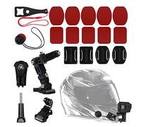 Soporte para Casco de Cámara Kit, Casco de Motocicleta, Cámaras de Acción, Barbilla Giratoria, Kit de Montaje Giratorio de 3 vías, Brazo de Extensión Compatible con Insta360 GoPro Hero
