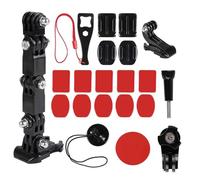 Soporte para Casco de Cámara Kit,Soporte Casco para gopro,Almohadillas Adhesivas y Accesorios,Soporte de Brazo de extensión para Montaje en Casco para cámaras,Montura Adhesiva para Cámaras de Acción