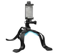 Soporte para casco de motocicleta con mentón curvado para cámaras de acción, compatible con GoPro Hero 12/11/10/9/8/7/6, DJI Osmo, Insta360, silicona antideslizante, ideal para tomas POV, resistente y