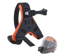 Soporte para Casco de Motocicleta para GoPro Hero y Otras cámaras de Acción, Soporte de Correa para Casco de Motocicleta para GoPro Hero 11 Hero 10/9/8/7/6, Insta 360, Osmo Acción (Naranja)