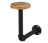 Soporte para casco montado en la pared, 26 cm, soporte de madera y metal, soporte de exhibición de motocicleta inoxidable con sistema de organización robusto que ahorra espacio | Uso en garaje para