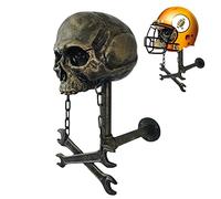 Soporte para cascos de calavera, soporte de pared para cascos de motocicleta, soporte para cascos de motocicleta, soporte para cascos, diseño de cabeza de calavera montado en la pared, para gorras
