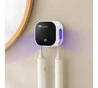 Soporte para cepillo de dientes con desinfectante de cepillo de dientes UV, desinfectante para cepillo de dientes eléctrico, con 2 ranuras para cepillo de dientes, funciones de esterilización y