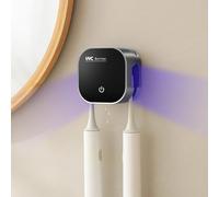 Soporte para cepillo de dientes con desinfectante de cepillo de dientes UV, desinfectante para cepillo de dientes eléctrico de pared, con 2 ranuras para cepillo de dientes, esterilización y