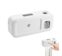 Soporte para cepillo de dientes con luz UV, soporte magnético para cepillo de dientes | Dispensador automático de pasta de dientes limpiador UV inteligente