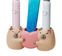 Soporte para cepillo de dientes eléctrico para baño | Soporte para cepillo de dientes de baño adorable | Diseño estético Capybara Soporte para pasta de dientes pareja con almacenamiento para peine y